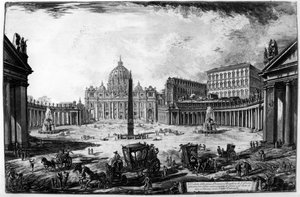 Vista de la Basílica de San Pedro y la Plaza, de la serie 
